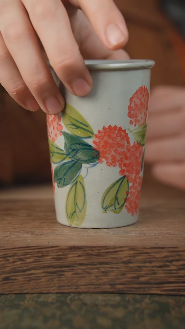 【闪购商品】杯子泥垚手作 景德镇手工手绘器物25.8