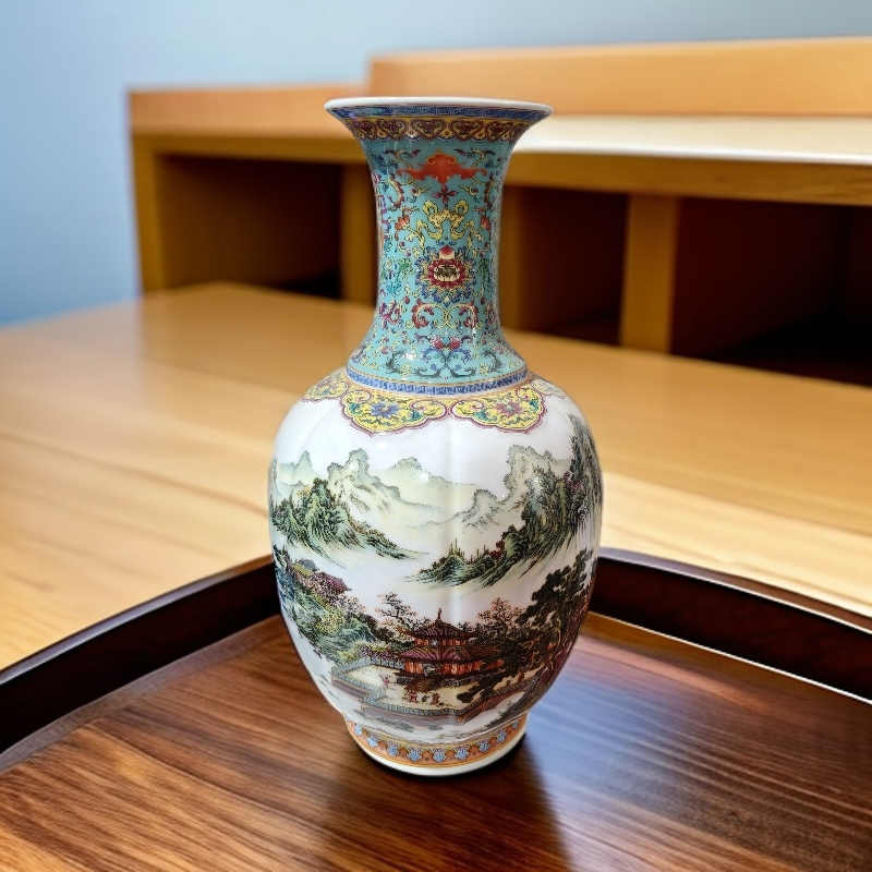 XD-GH-176江南秀色珐琅彩南瓜尊高度44cm 直径24cm