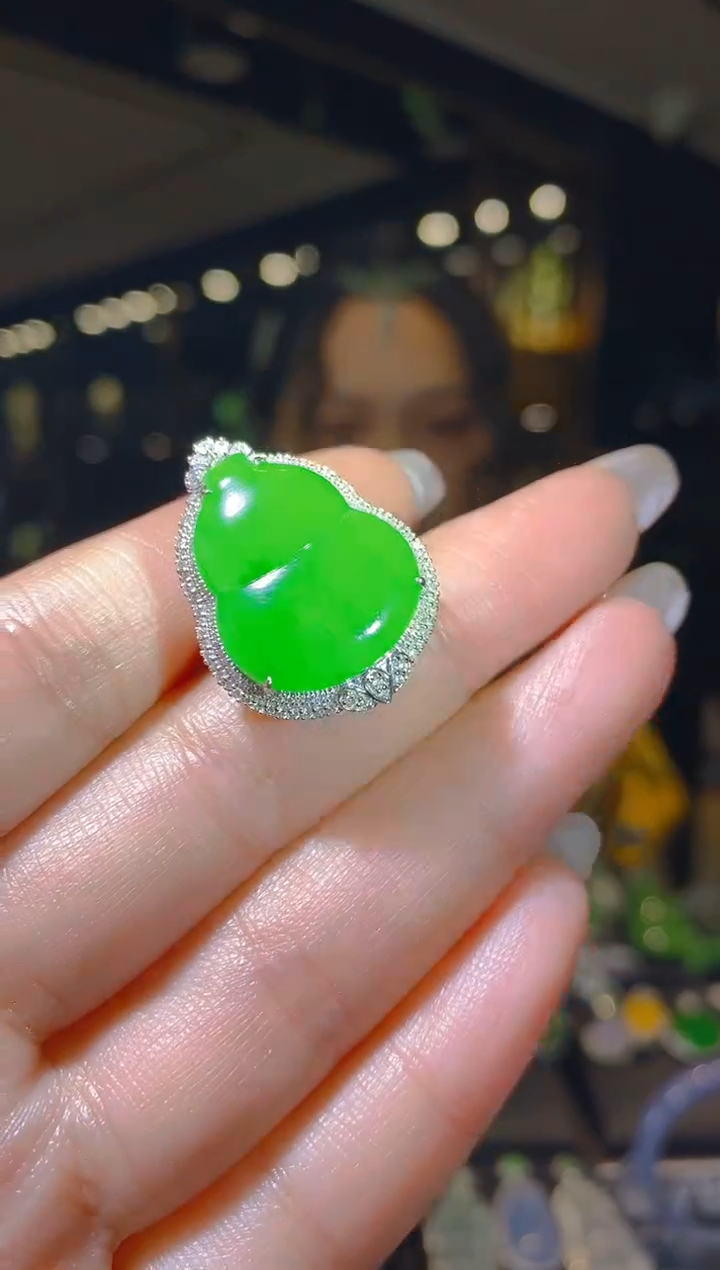 【闪购商品】翡翠戒指18K金镶嵌029