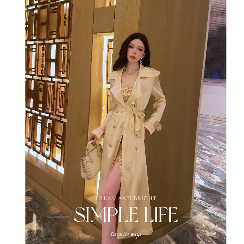 【29】SS姗姗时尚气质设计款系带风衣外套50270076