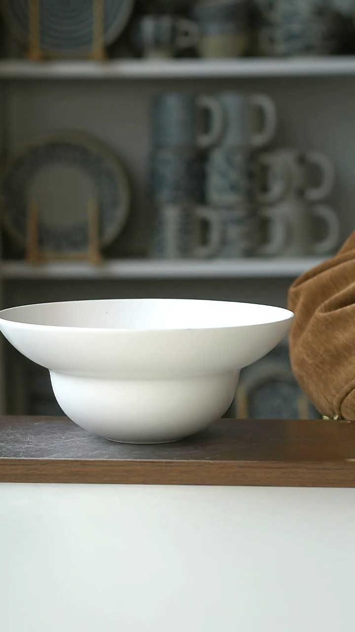 陶极简白葫芦汤碗19cm@4-2@微瑕
