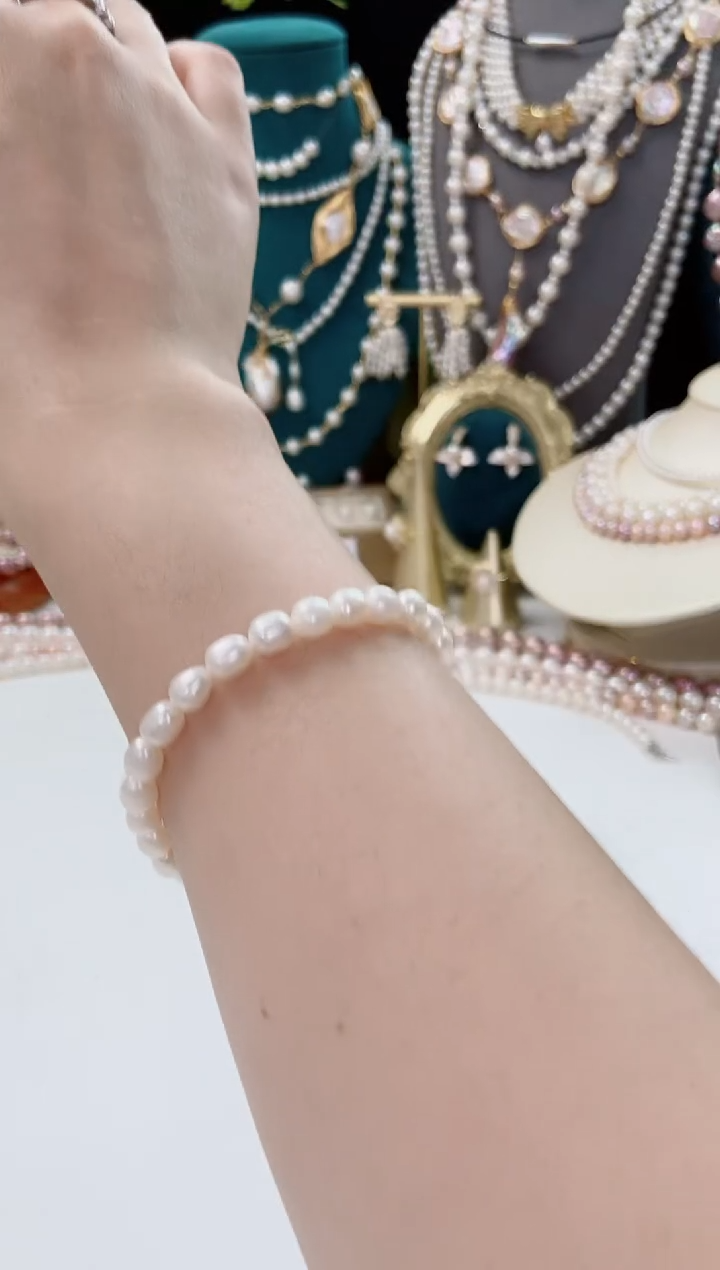 未镶嵌淡水珍珠手链手链