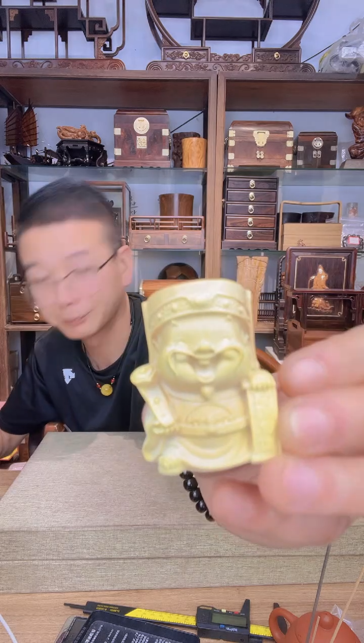 乌木类书架259*小叶黄杨小财神摆件