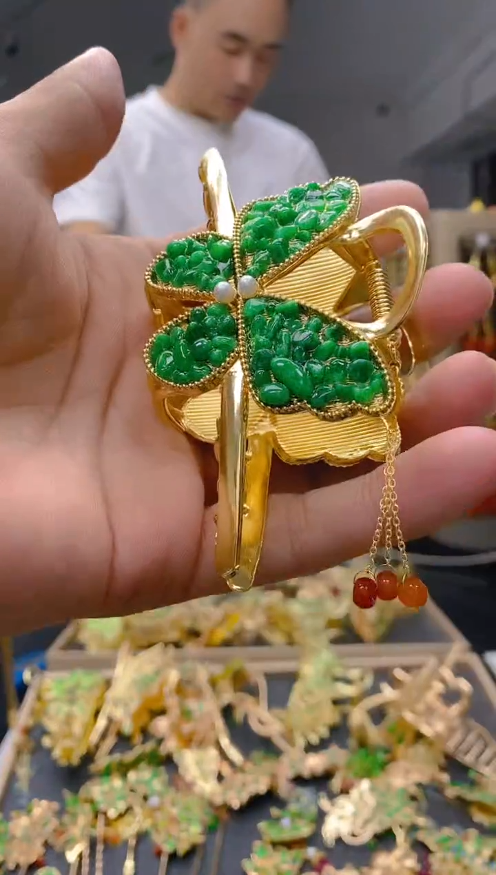 【闪购商品】翡翠耳饰合金179翡翠发簪