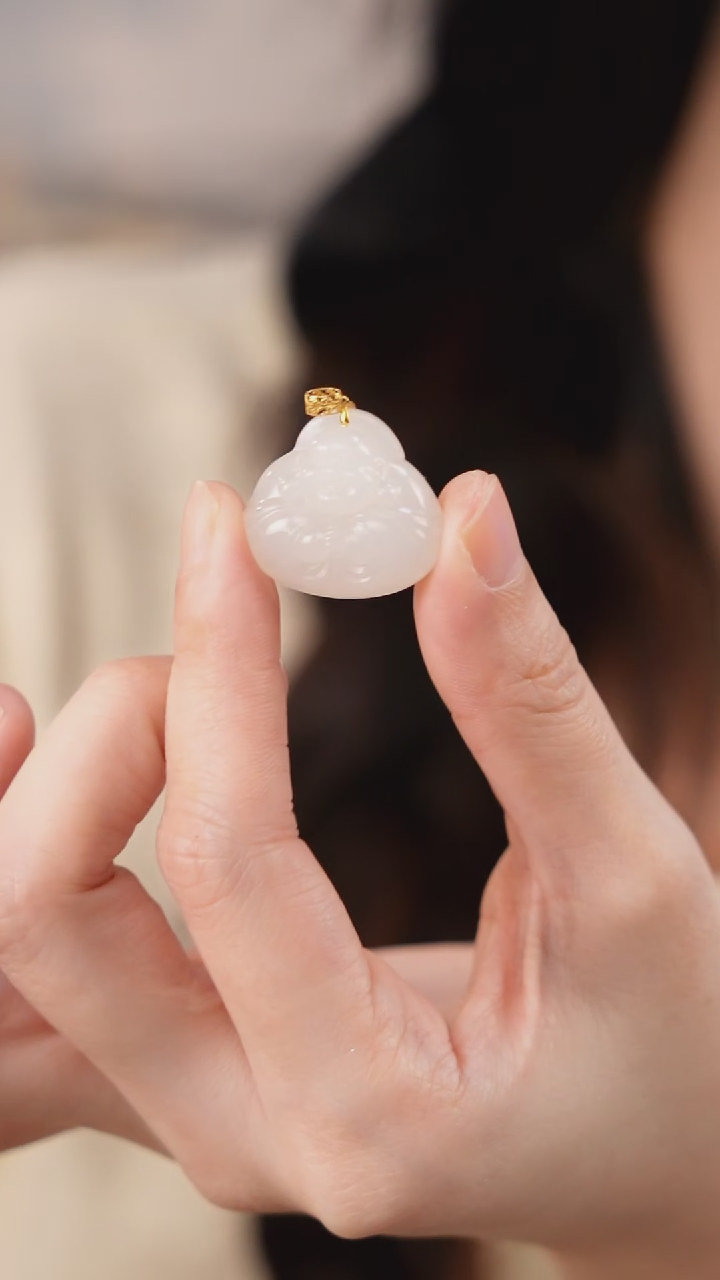 【闪购商品】和田玉吊坠(不含链)18K金镶嵌宝宝佛+