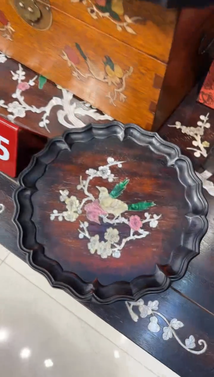 木木头款紫檀喜鹊圆盘88