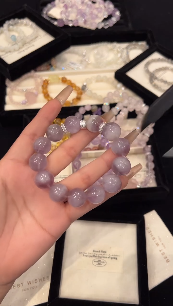 【闪购商品】水晶手链合金紫兔毛手链x1108