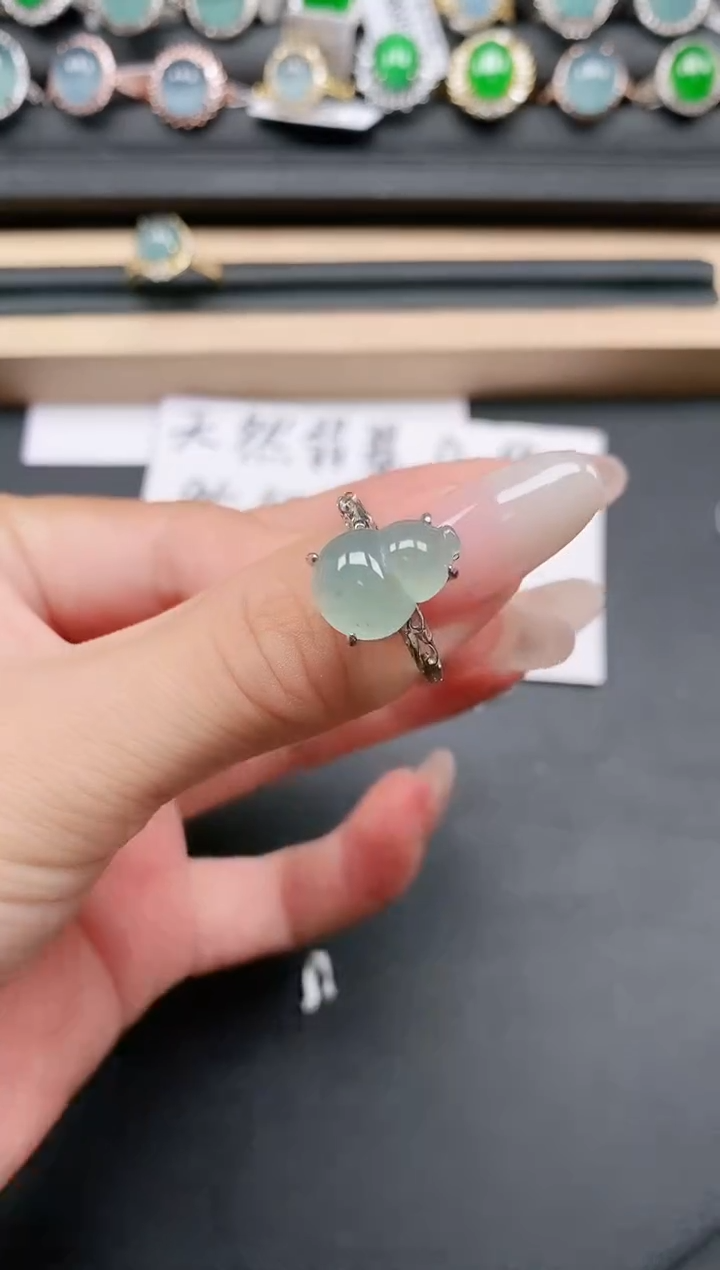 翡翠戒指银S925镶嵌11111