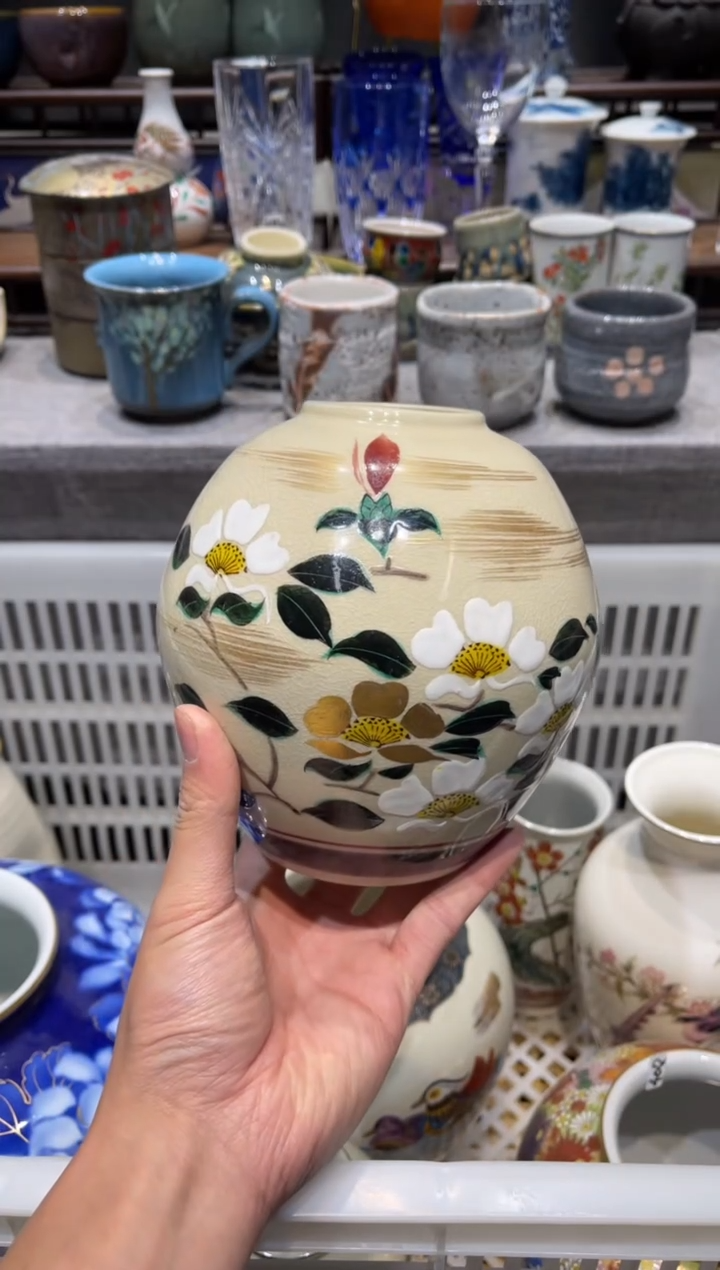 瓷片T6九谷花瓶花瓶花瓶