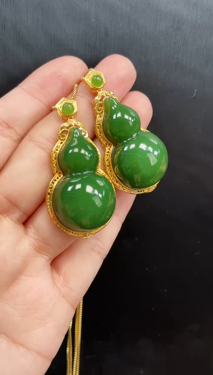 【闪购商品】和田玉吊坠18K金镶嵌35MM 多样性发一