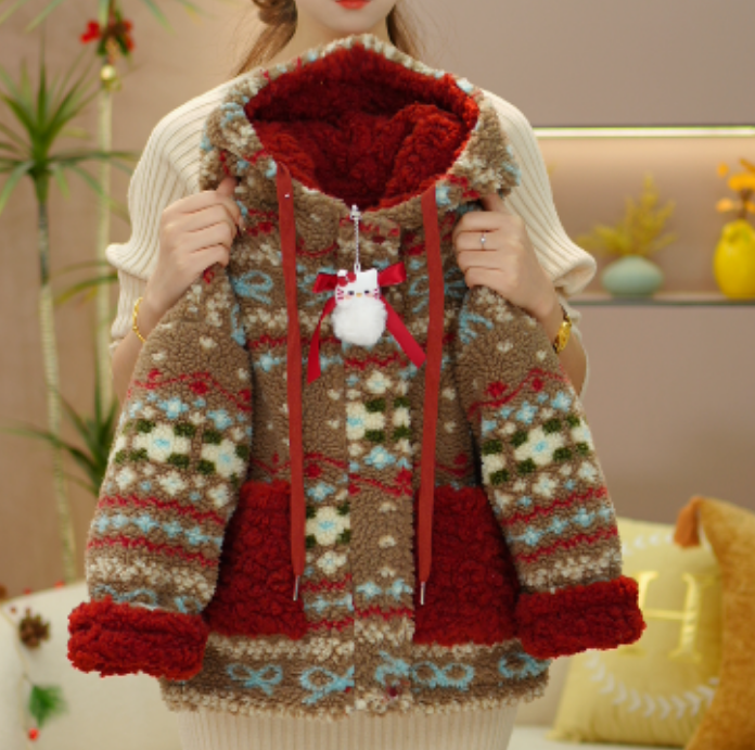 逗小铺【七尚HY】双面穿冬款加厚连帽洋气女宝时尚韩版棉服去Q215