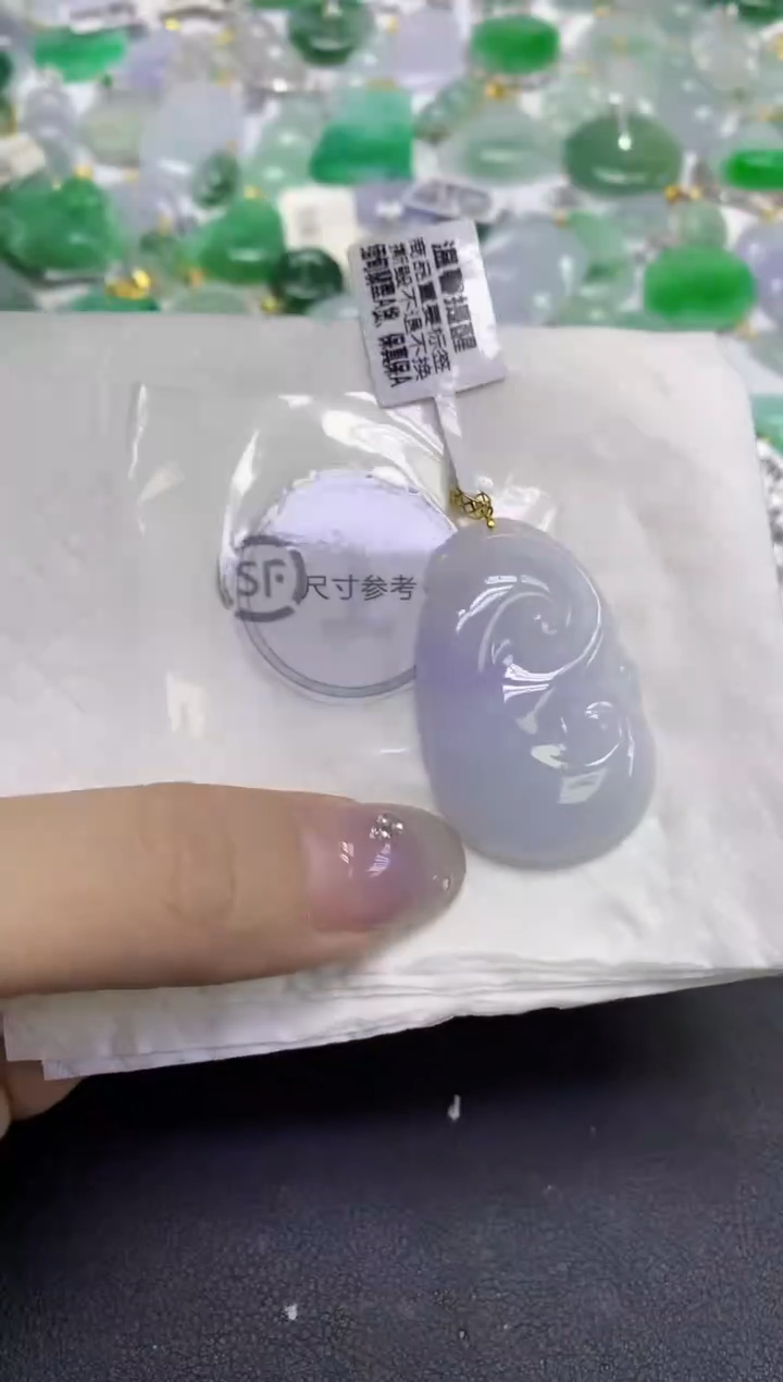 颈饰18K金镶嵌翡翠天然缅甸翡翠A货百元以上9元证书费自理