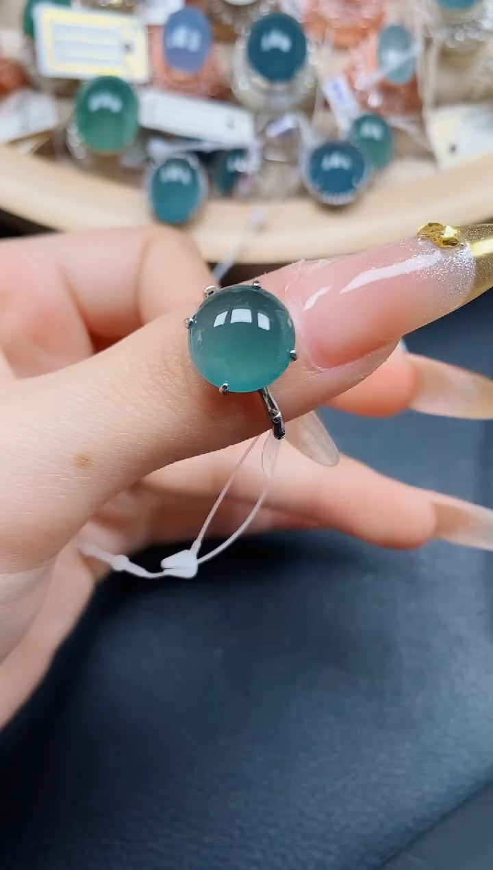 【闪购商品】翡翠戒指银S925镶嵌翡翠
