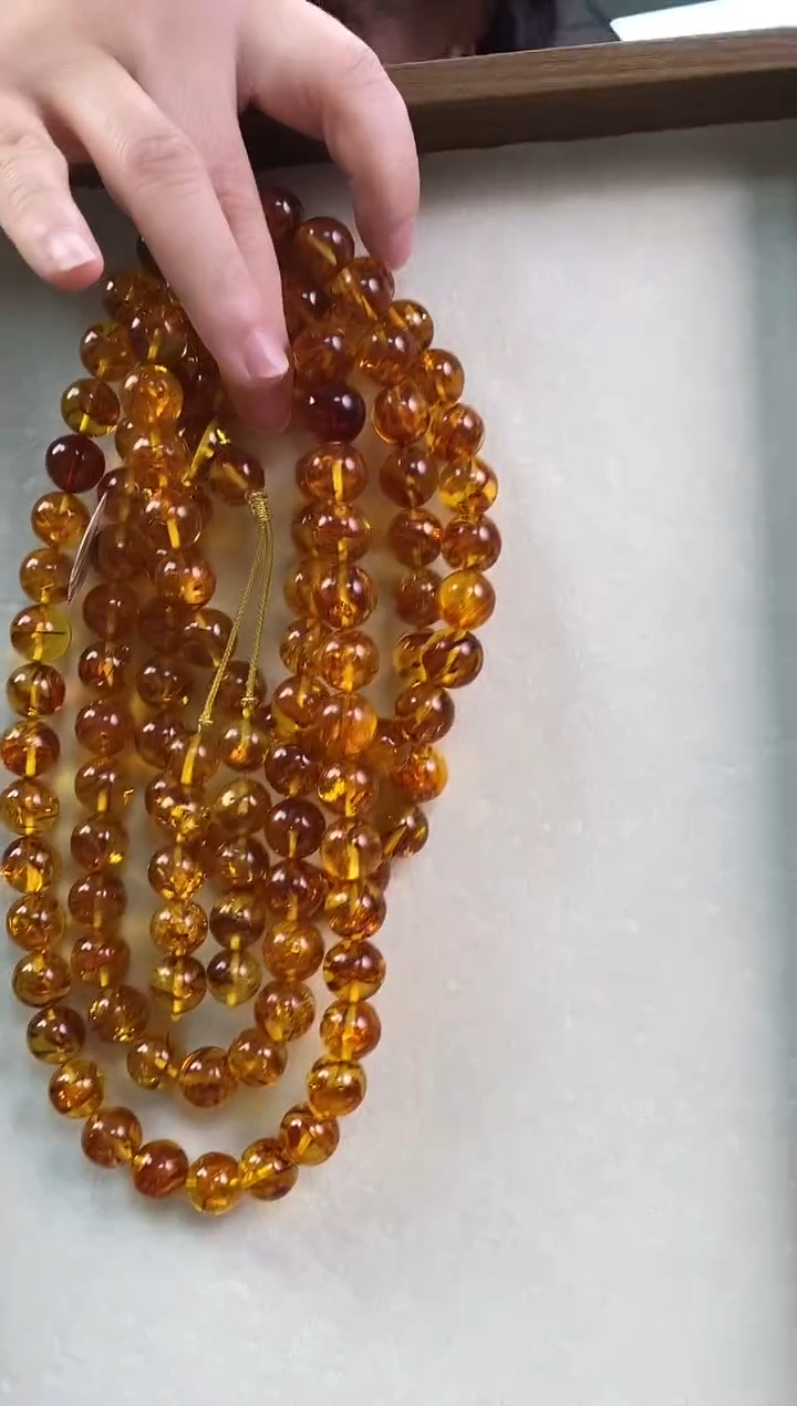 【闪购商品】琥珀颈饰未镶嵌俄罗斯花珀108珠13+