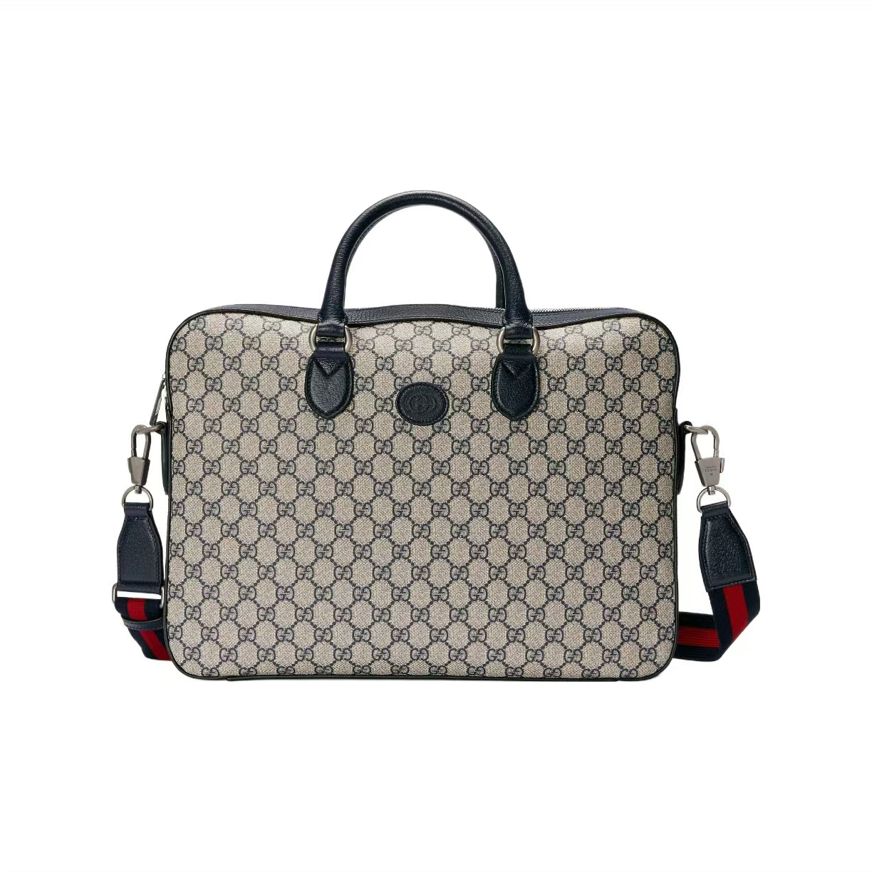 99新 GUCCI/古驰 古驰老花公文斜跨包/R138/赠钥匙扣