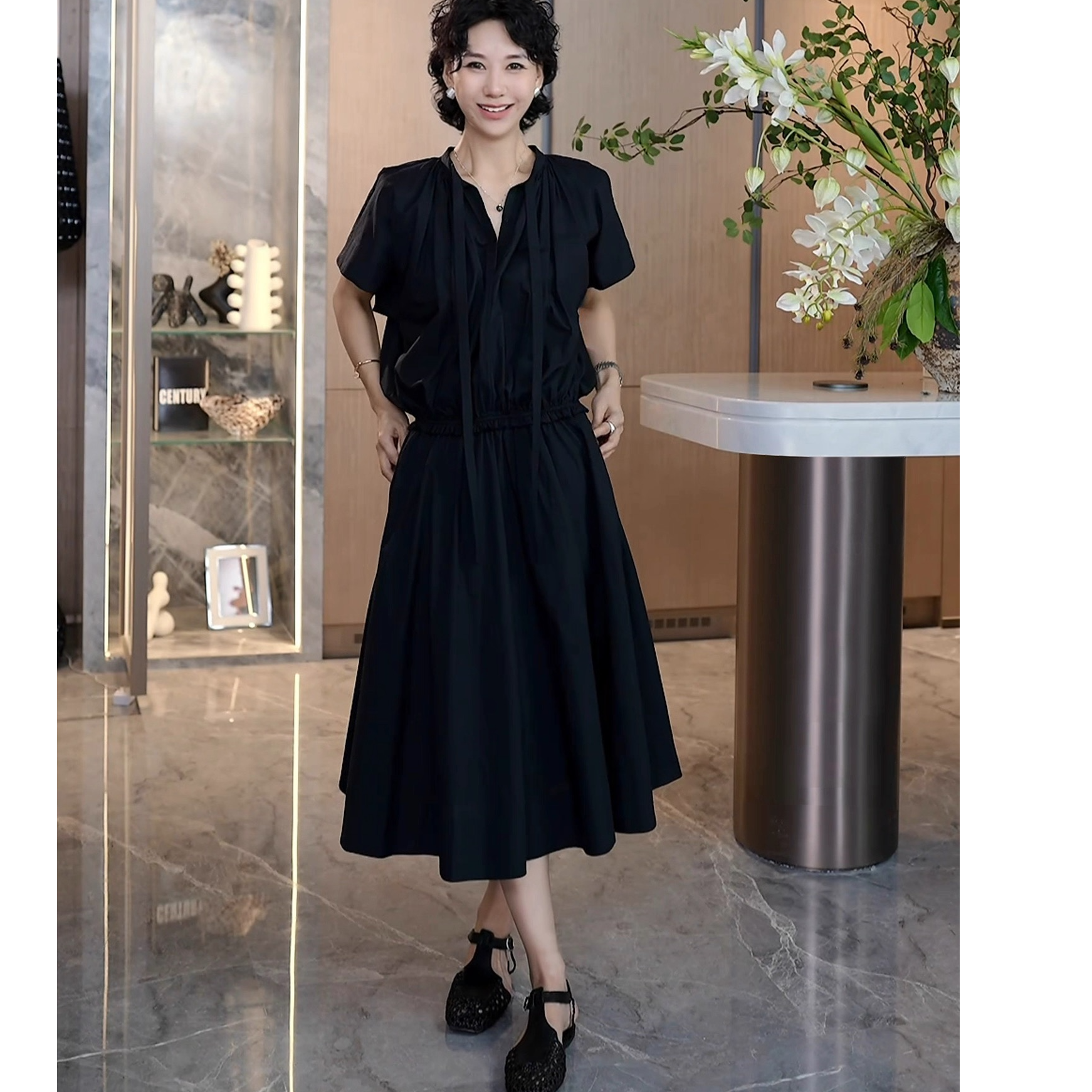 月月家 /25671  气质连衣裙欧韩货拼接宽松百搭网红ins气质