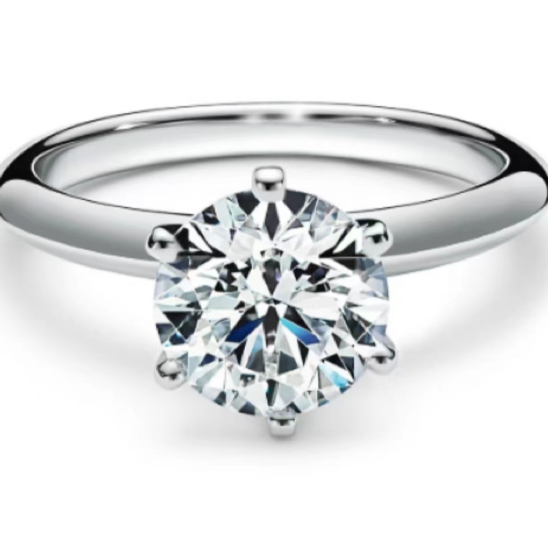 实验室培育钻石闪耀钻石【腾腾严选】2克拉T六爪钻戒铂金镶嵌