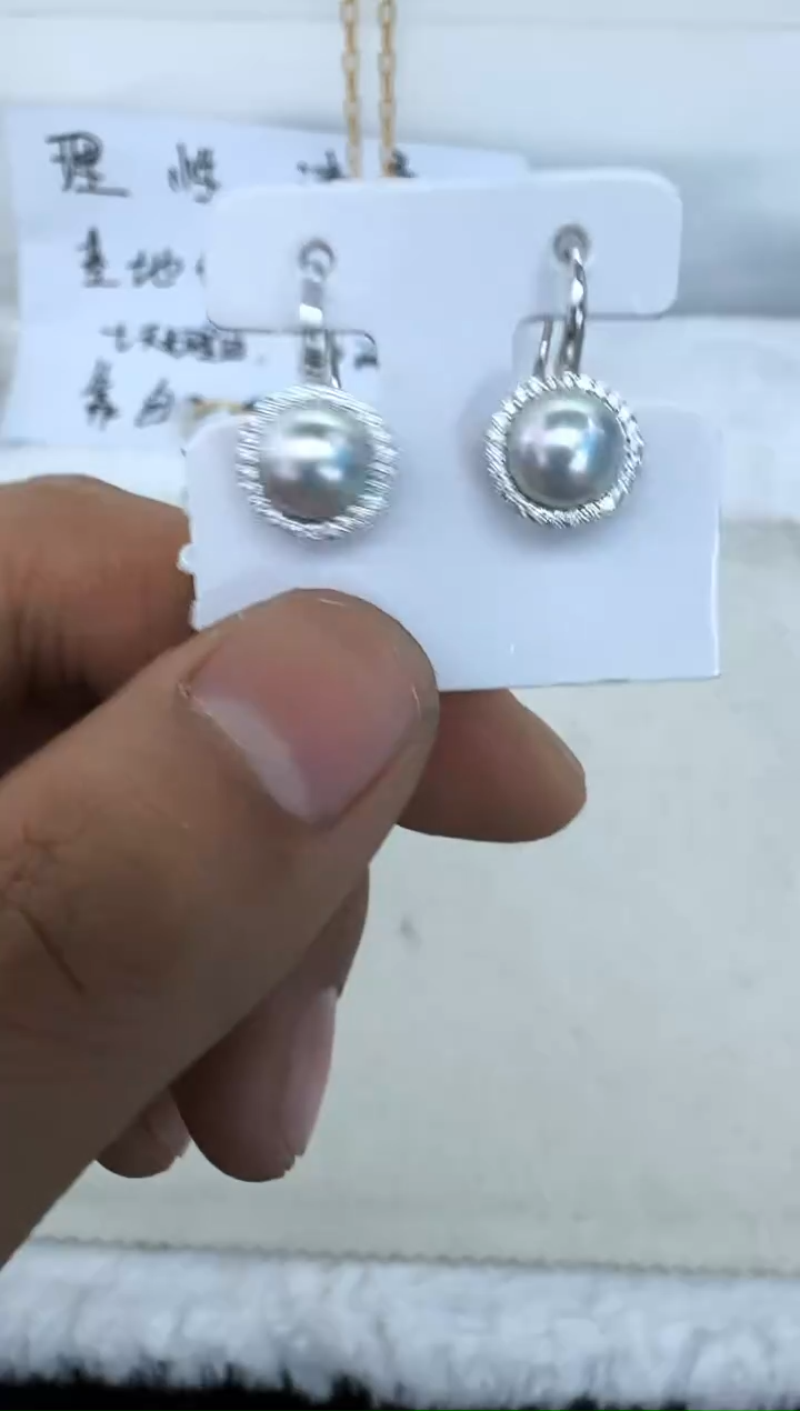 【闪购商品】海水珍珠耳饰银S925镶嵌耳钩