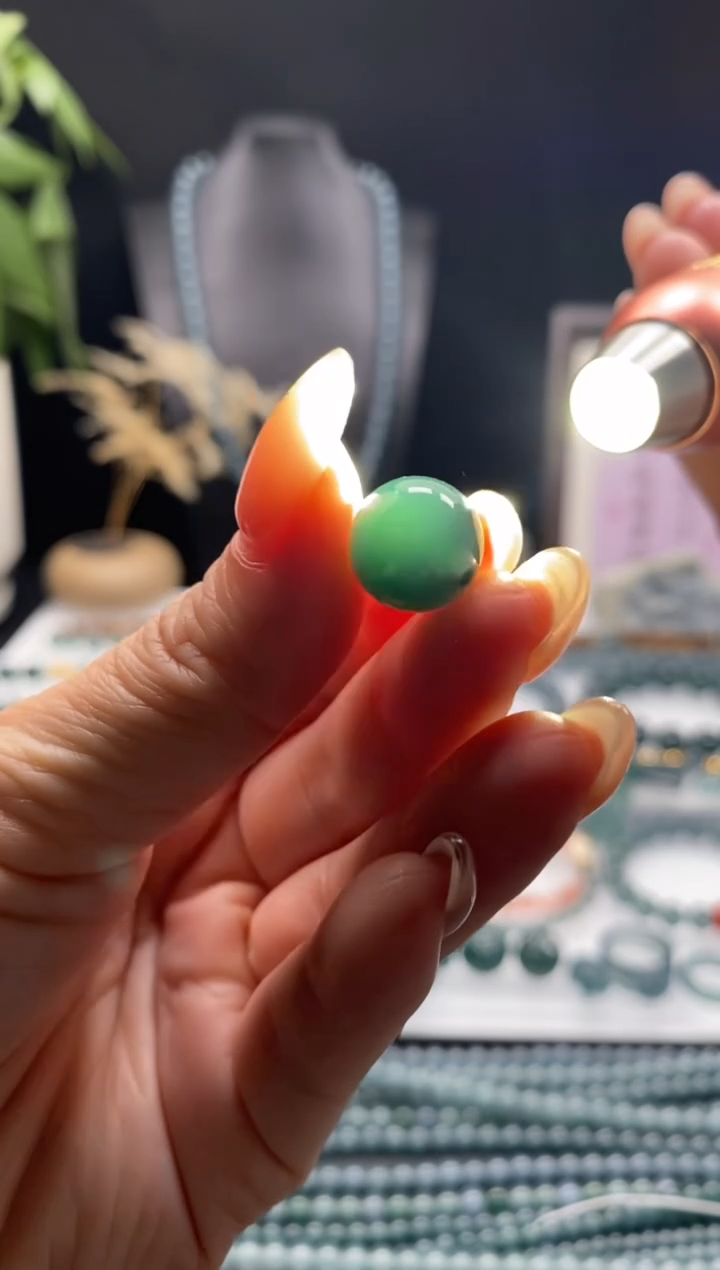 未镶嵌手链翡翠西****问散珠卡12MM左右圆珠