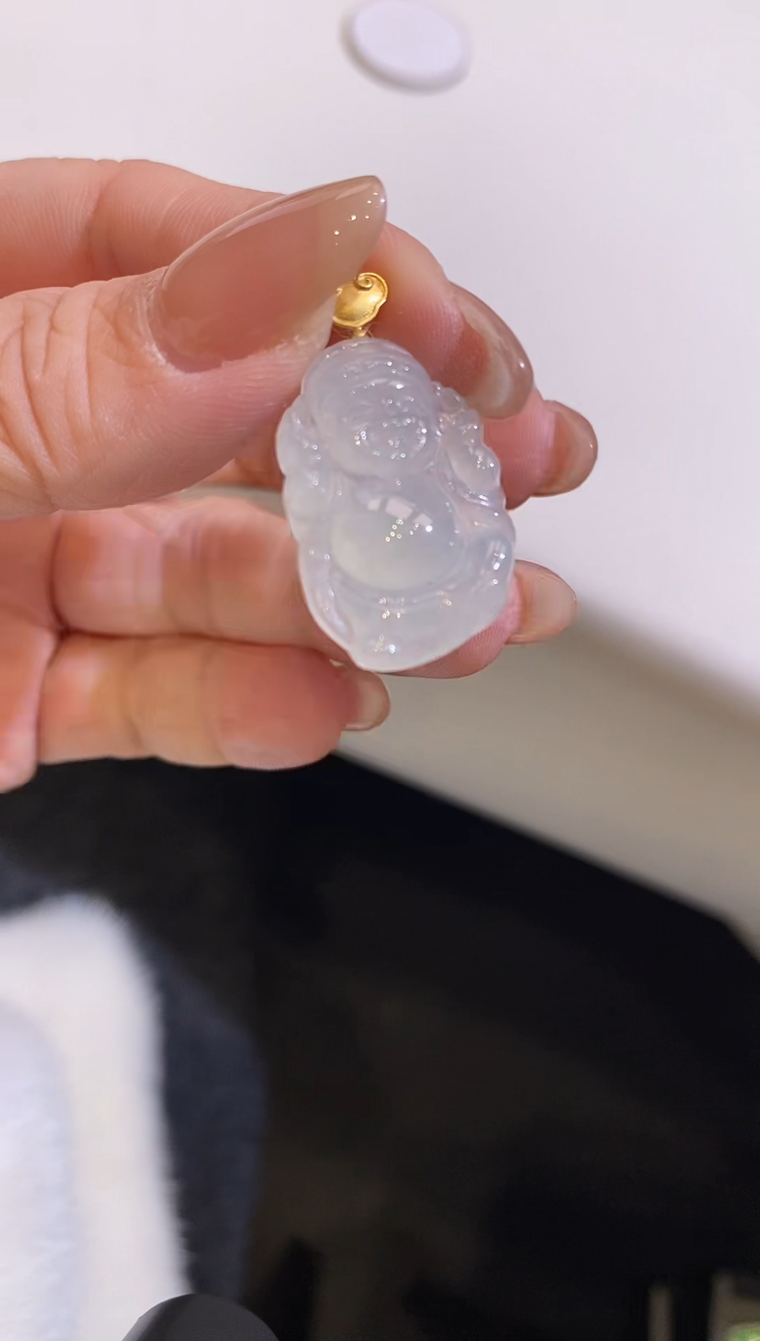 吊坠(不含链)18K金镶嵌翡翠财爷爷