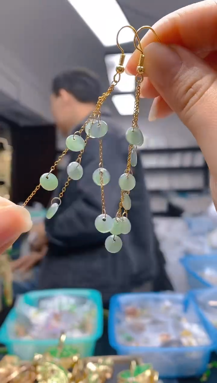 【闪购商品】翡翠耳饰合金0261翡翠耳钩