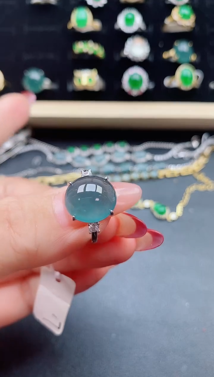 【闪购商品】翡翠戒指银S925镶嵌321312