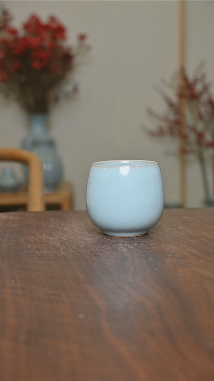 【闪购商品】其他微瑕天青釉无款暖心杯150毫升