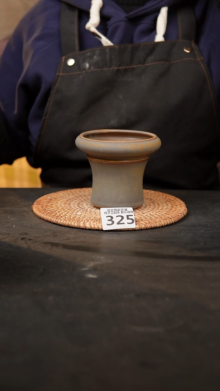 【闪购商品】瓷片325泥泥手工花盆口9高9