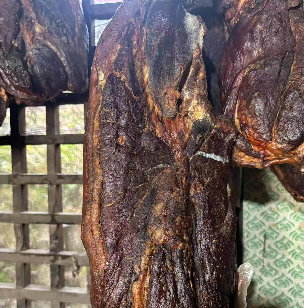 00直播改价湖南湖北农家柴火烟熏后腿腊肉地道特产美味