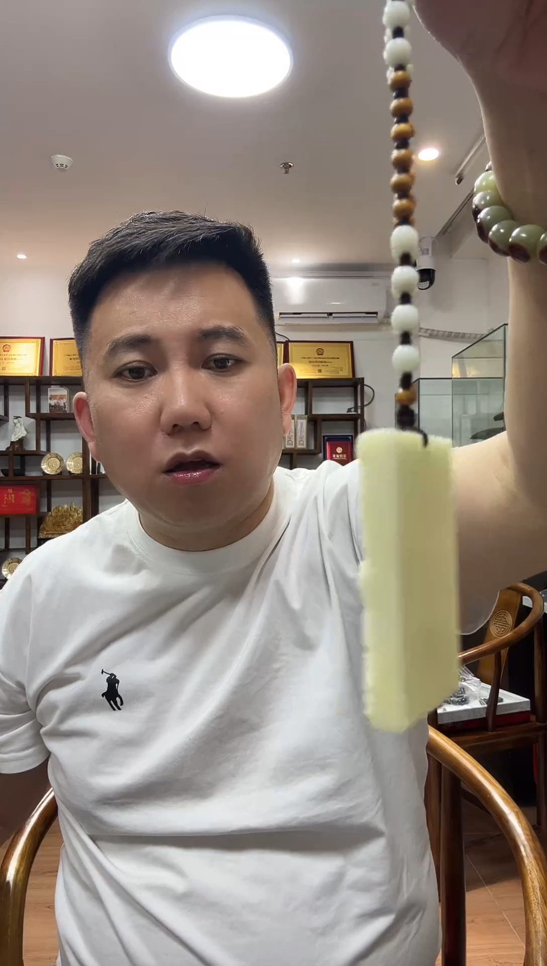 未镶嵌颈饰蓝田玉（蛇纹石化大理石玉）1