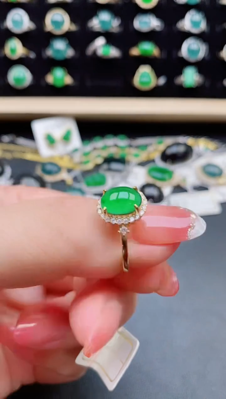 【闪购商品】翡翠戒指银S925镶嵌12121