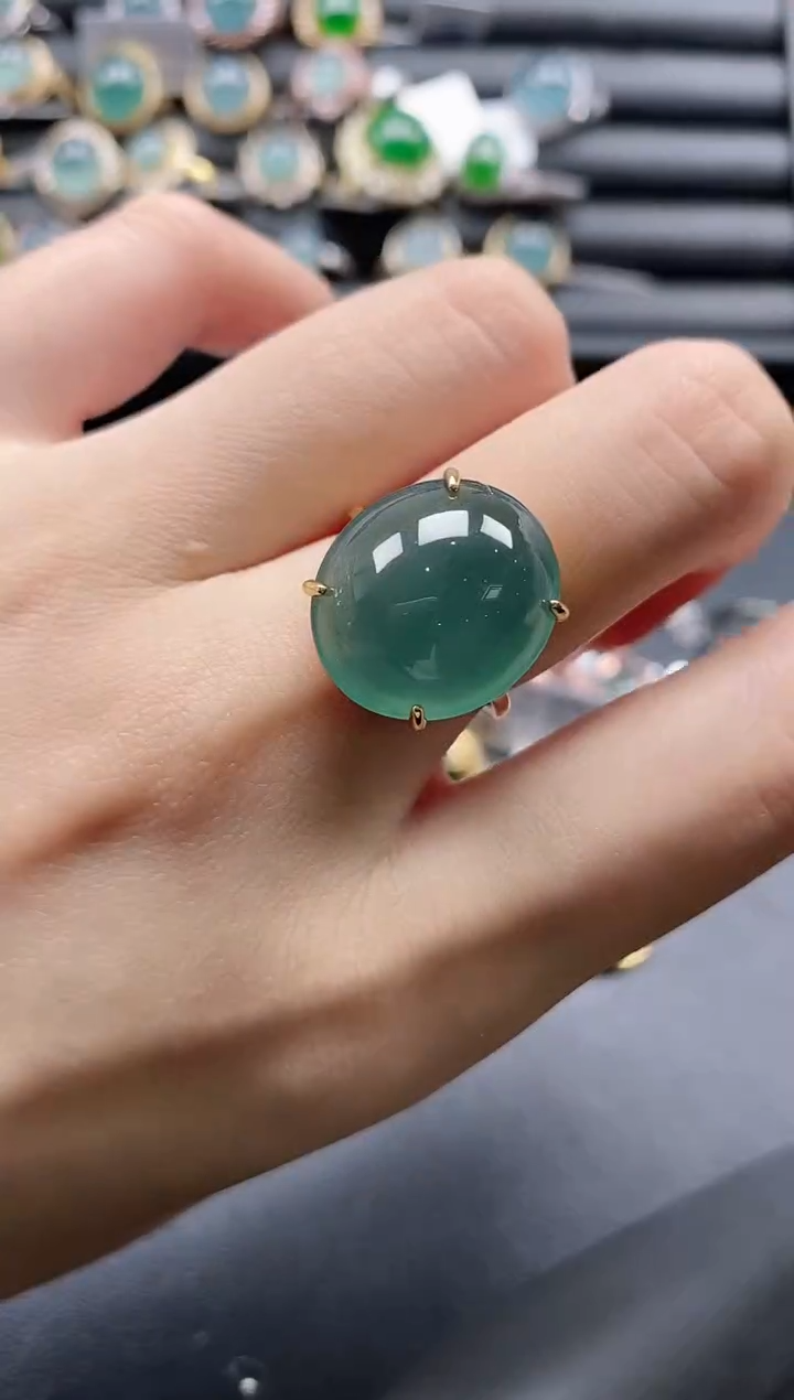 【闪购商品】翡翠戒指银S925镶嵌1111