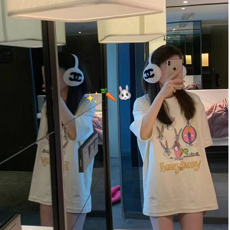 CHENYUNXIN晨锐【鬼马兔八哥】宽松时尚休闲半袖T恤短袖上衣7107