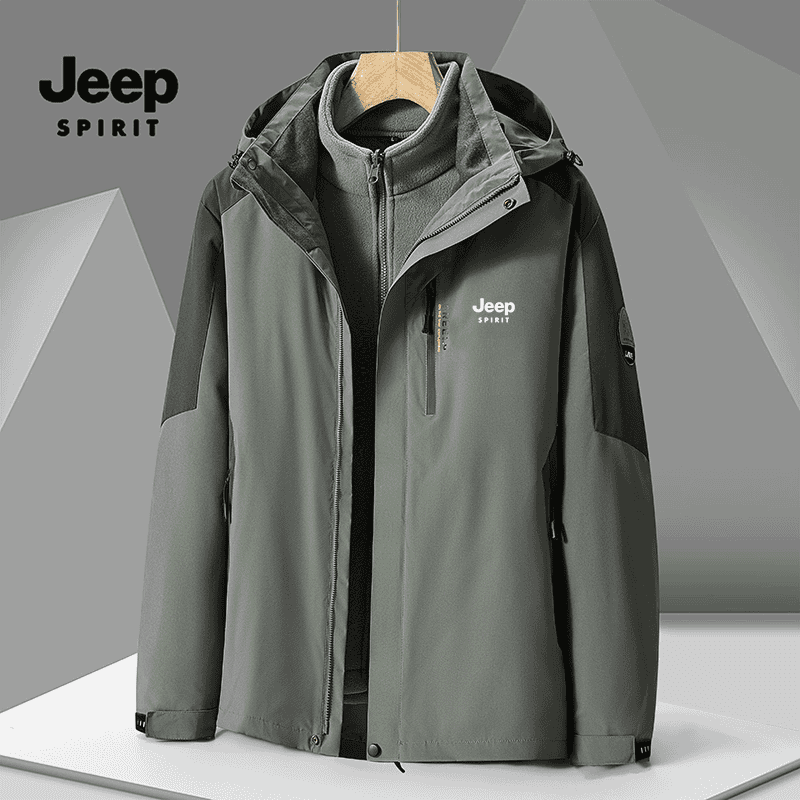 JEEPSPIRIT吉普冲锋衣男春秋冬新爆款保暖三合一百搭休闲夹克外套
