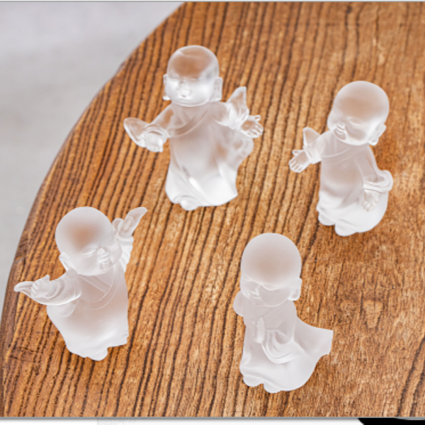 银壶大魔王 玻璃 小沙弥 宝宝佛 茶摆件（随心发）BLB17 茶配件