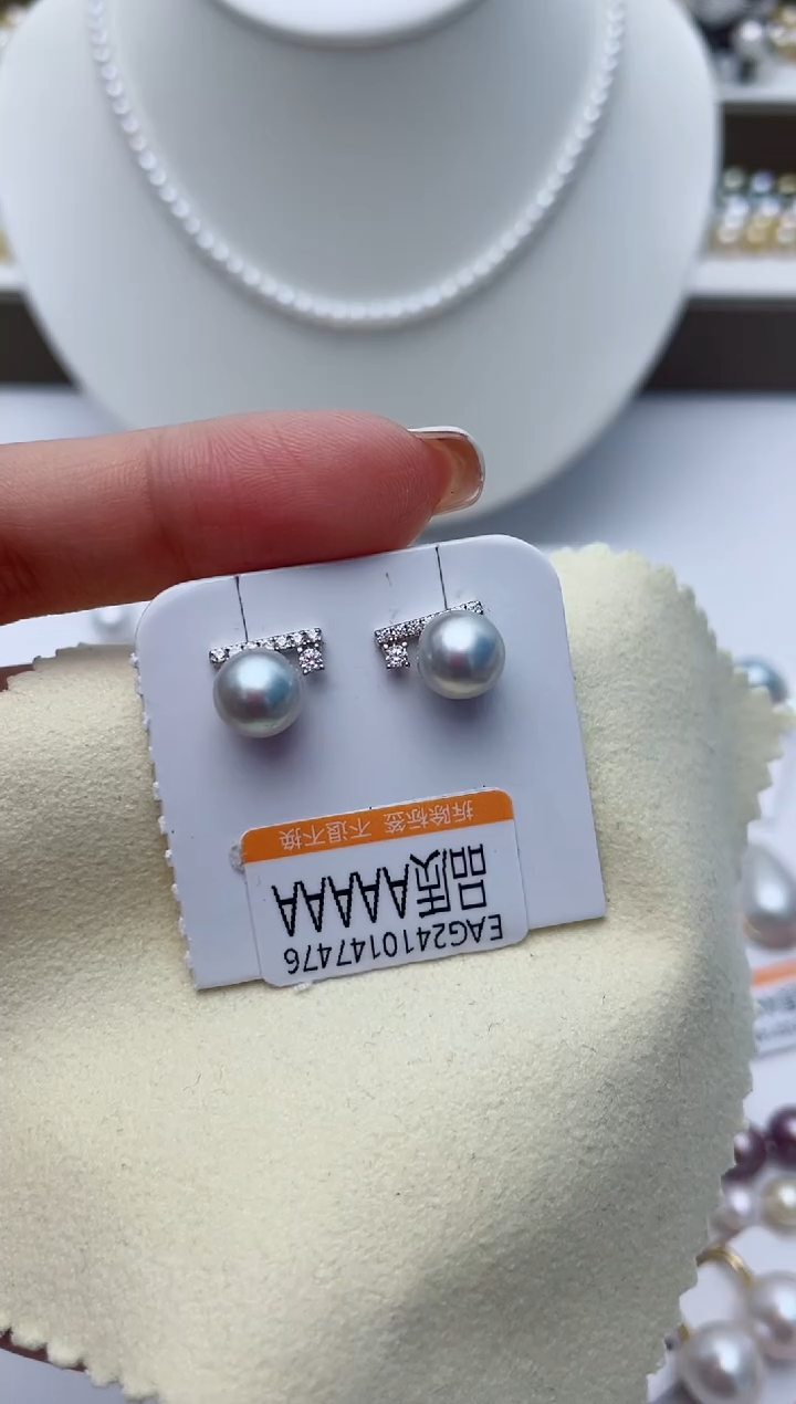 【闪购商品】海水珍珠耳饰银S925镶嵌W10
