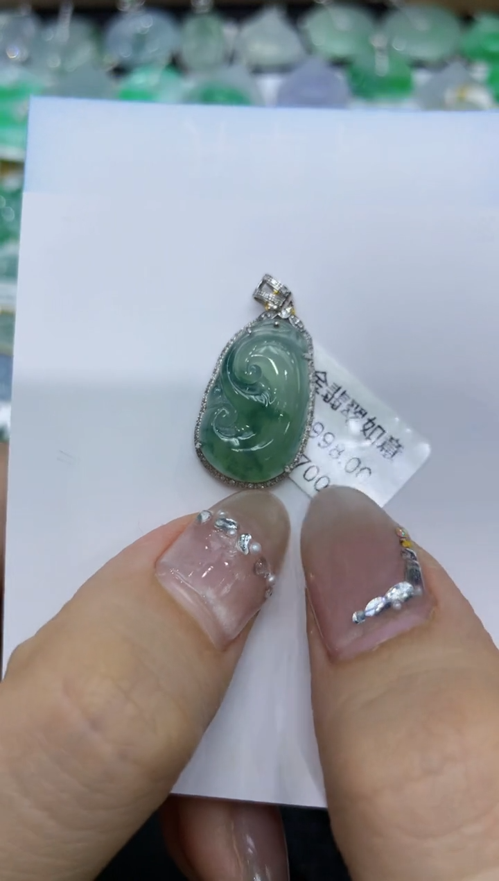 【闪购商品】翡翠颈饰18K金镶嵌222222222