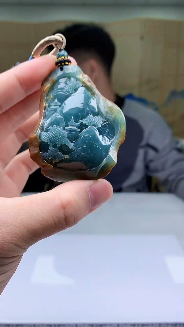 【闪购商品】定制翡翠未镶嵌4917bb-毛货挂件30