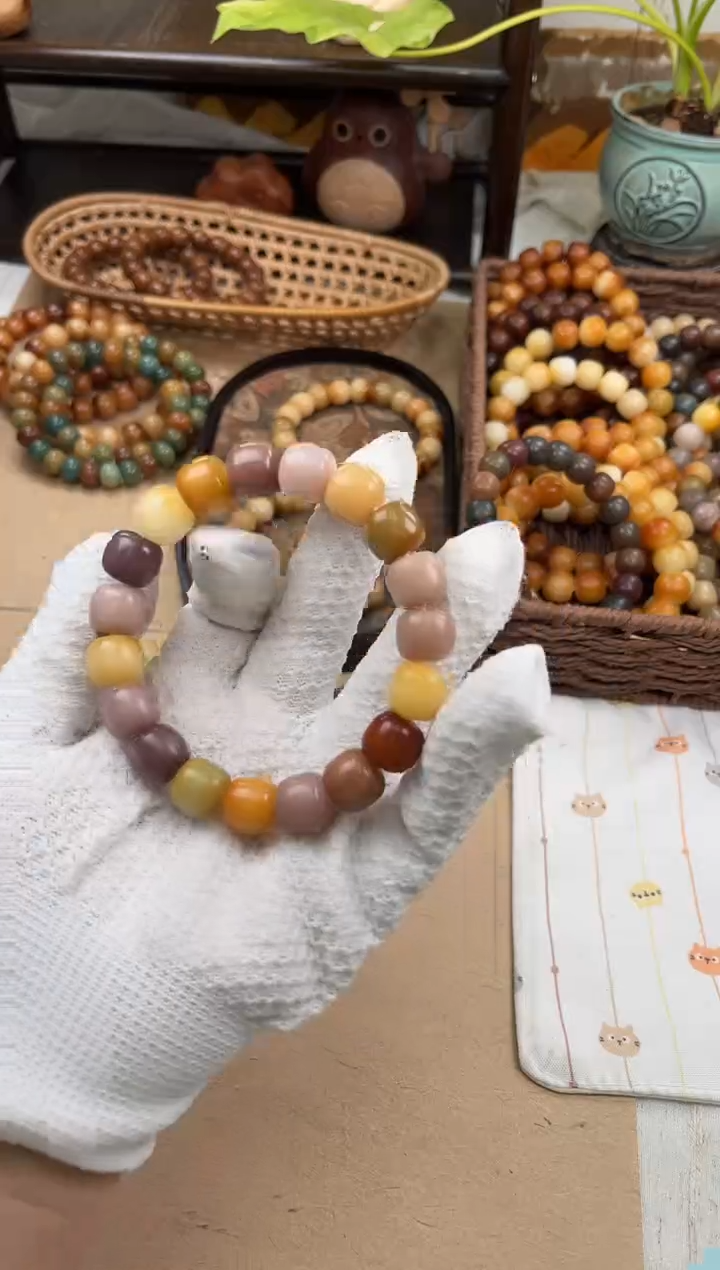 手串菩提根/象牙果a655 卡14 干磨玫瑰