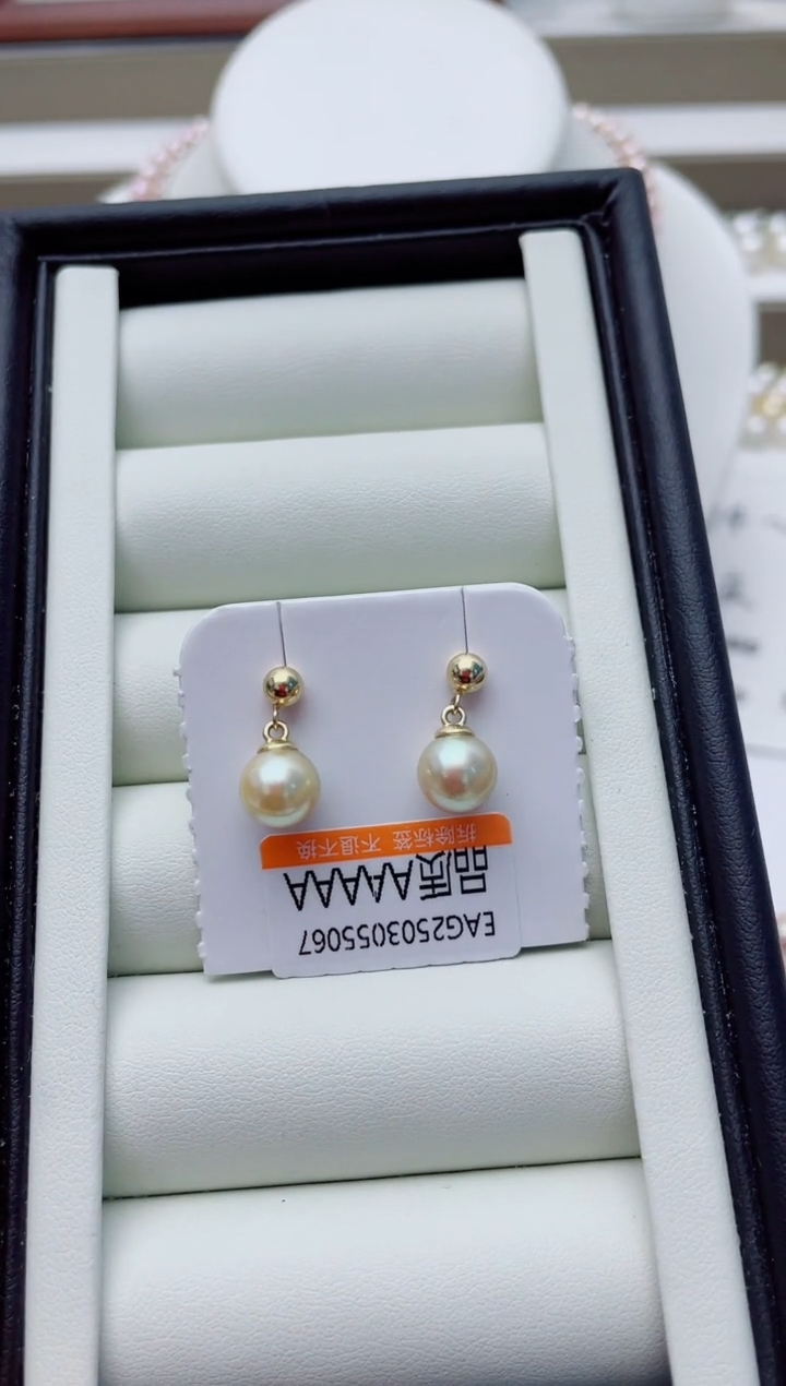 银S925镶嵌海水珍珠耳饰W33