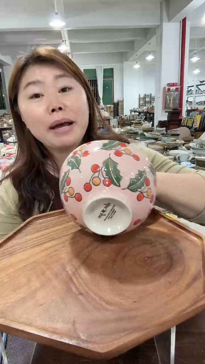 瓷6英寸红姜果面碗