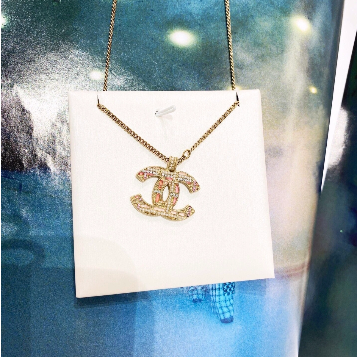 99新 Chanel/香奈儿 汤/P235501668/ 经典双C 镂空 雕刻项链