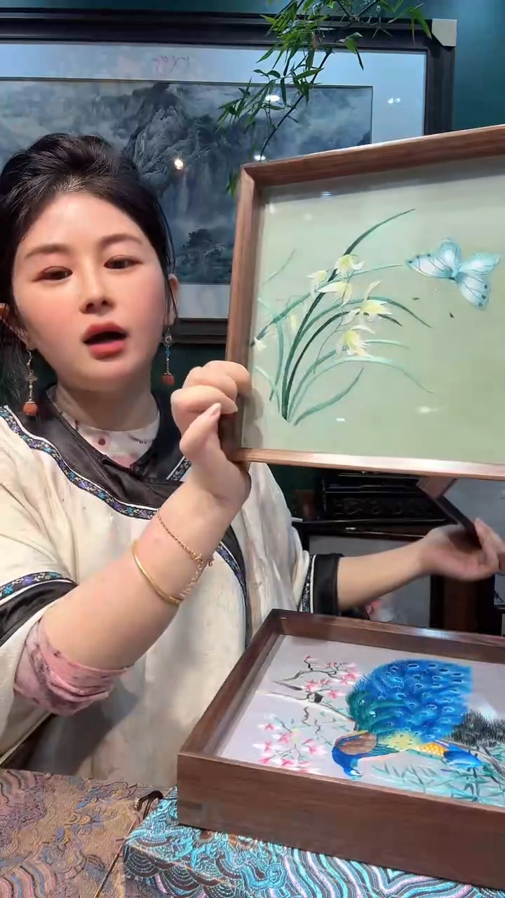 横款非遗苏绣手工刺绣摆台