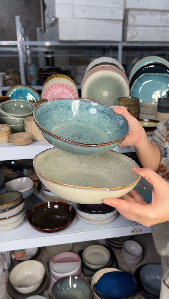 陶瓷外贸尾货瑕疵满20包邮X2菜碗组合