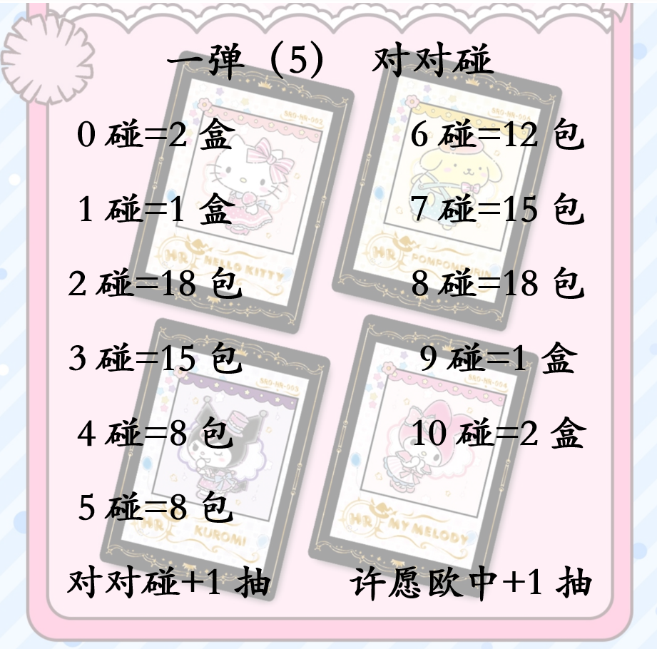 【对对碰】三丽鸥 拍立得（5）  第一弹 卡牌盲盒（默认代拆）