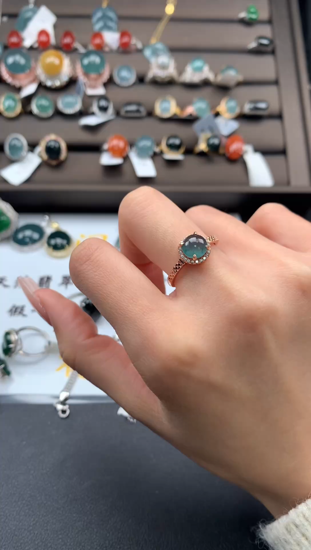 【闪购商品】翡翠戒指银S925镶嵌543534543