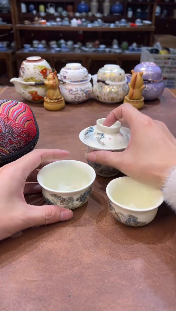 真的很便宜会开片的旅行茶具