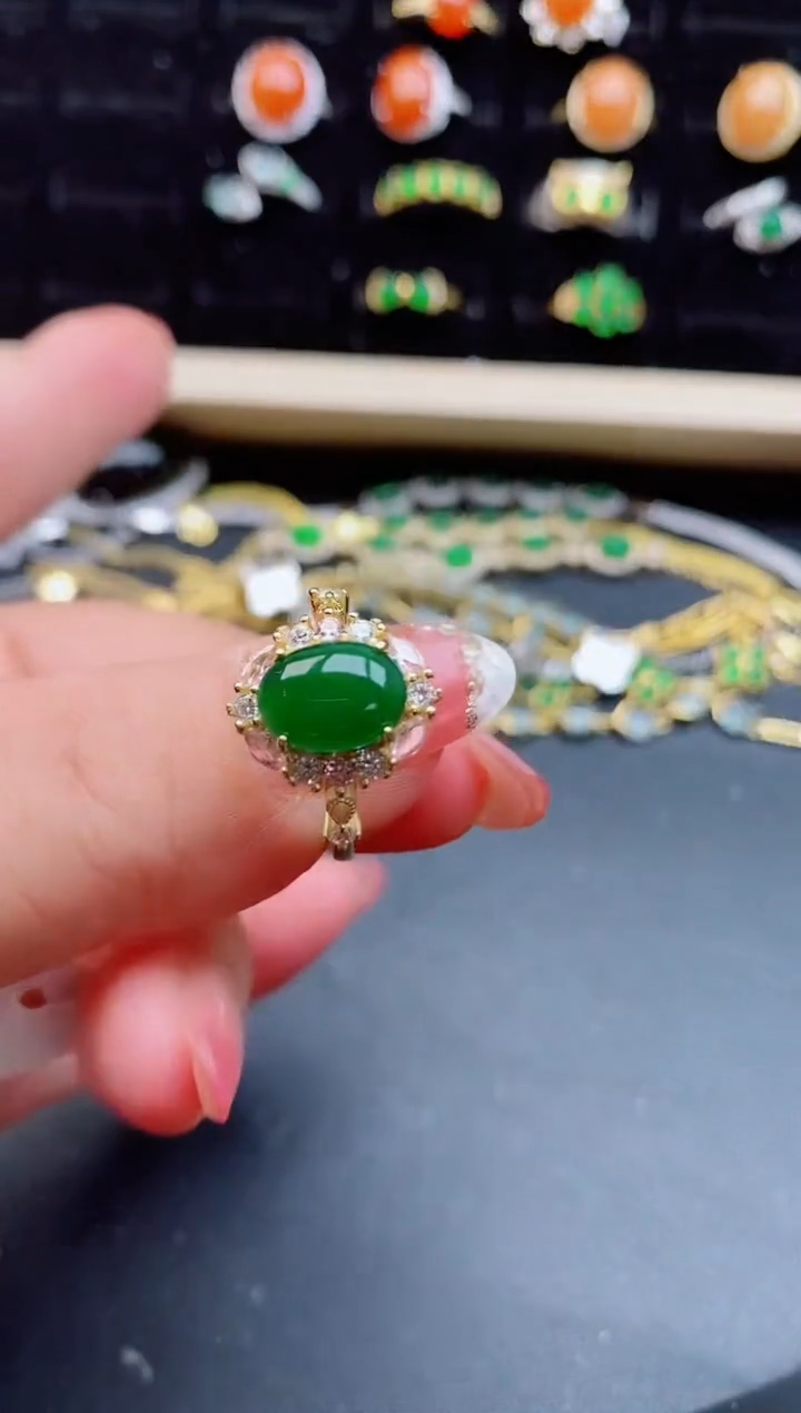 【闪购商品】翡翠戒指银S925镶嵌212121