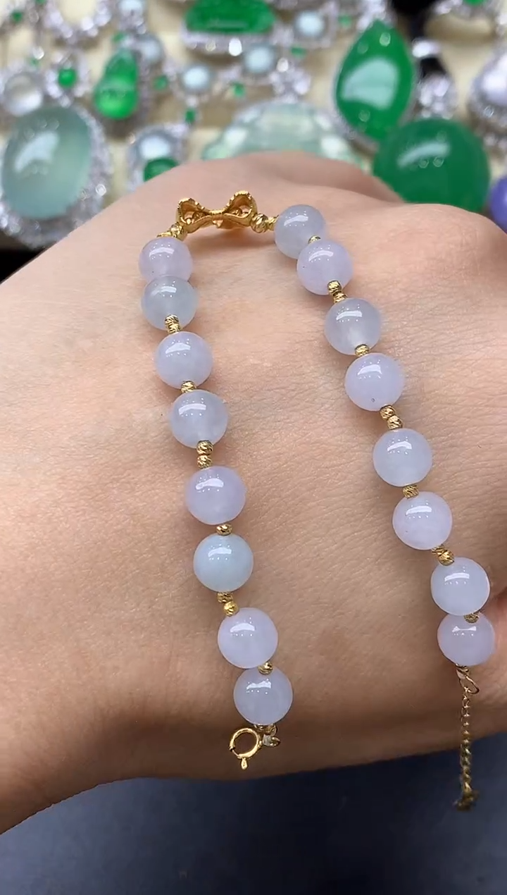 18K金镶嵌手链翡翠276-中国好珍宝