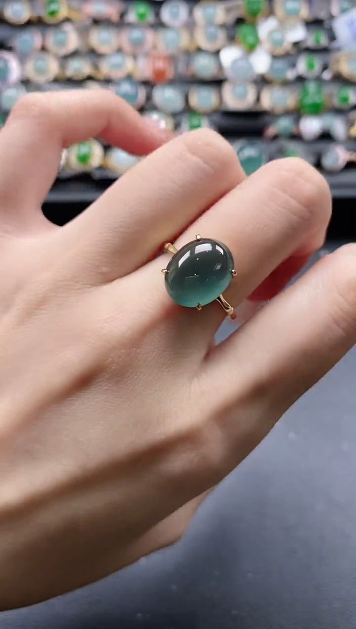 【闪购商品】翡翠戒指银S925镶嵌15151